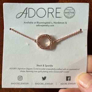 Adore’s Signature Organic Circle rose gold bracelet with Swarovski crystals